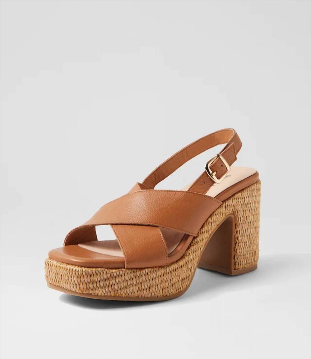 NEW DJANGO & JULIETTE women's kloria platform heel in dark tan